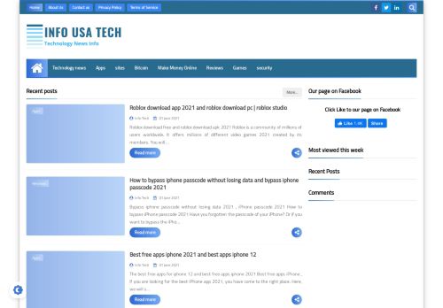 لقطة شاشة لموقع Info Usa Tech
بتاريخ 02/06/2021
بواسطة دليل مواقع إنسااي