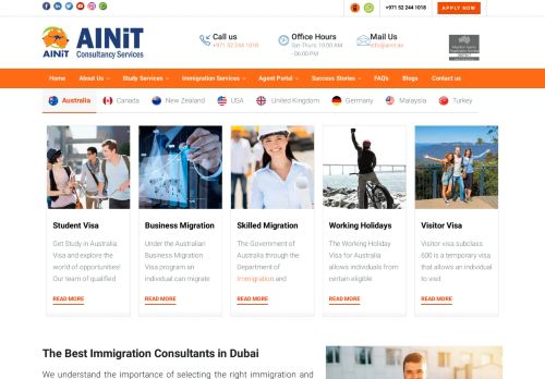 لقطة شاشة لموقع AINiT - immigration Consultants - Education Consultant in Dubai
بتاريخ 17/12/2020
بواسطة دليل مواقع إنسااي